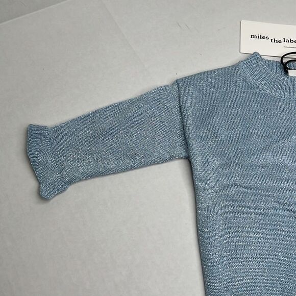 Miles the Label Metallic light blue sweater dress size 3-6 months NWT - Picture 5 of 15